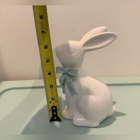 Super Cute Small Ceramic Bunny Figurines with Pastel Bows- Set of 3- NWT - Picture 6 of 6